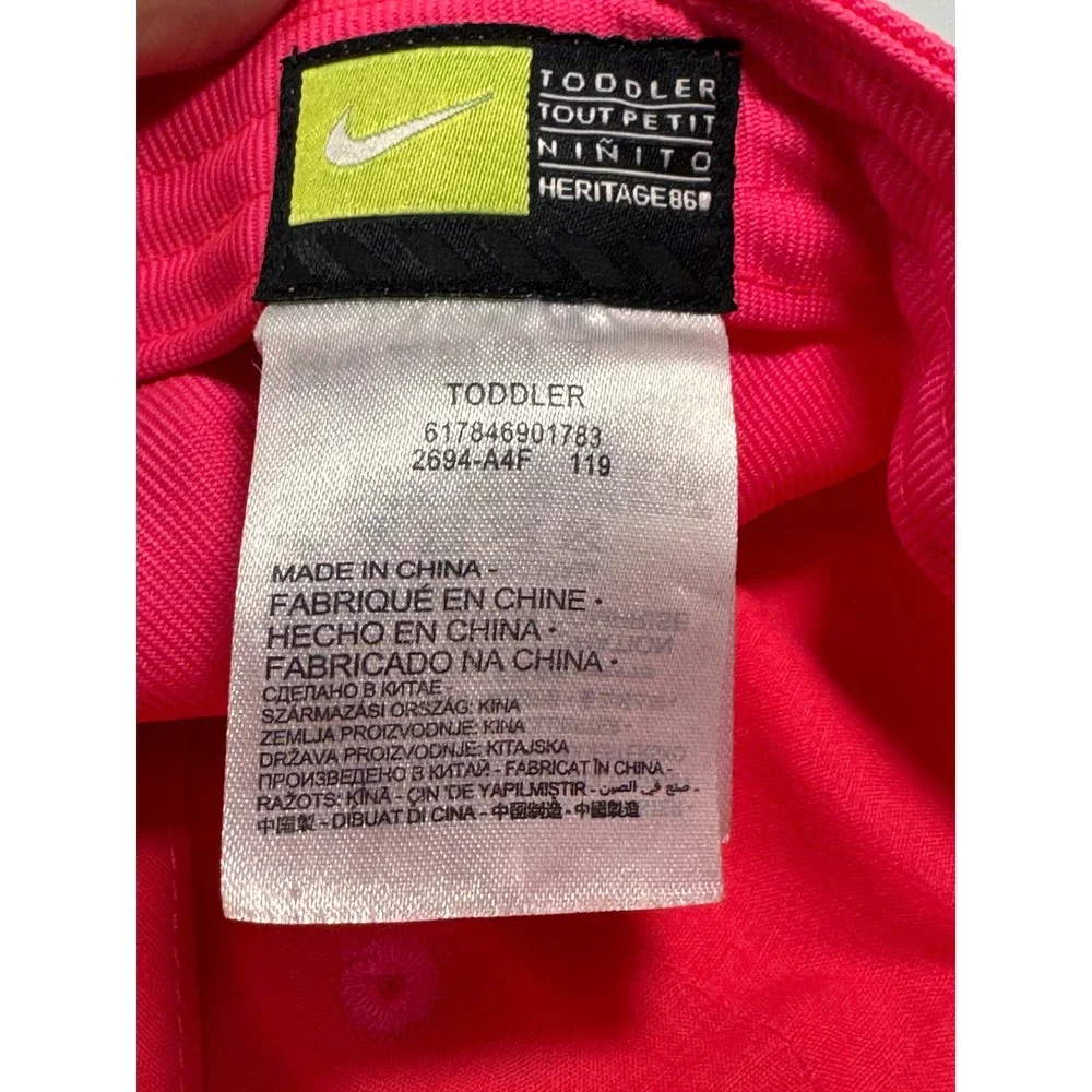 Nike Heritage86 Toddler Adjustable Hat Pink Swoosh Logo Cap 617846901783